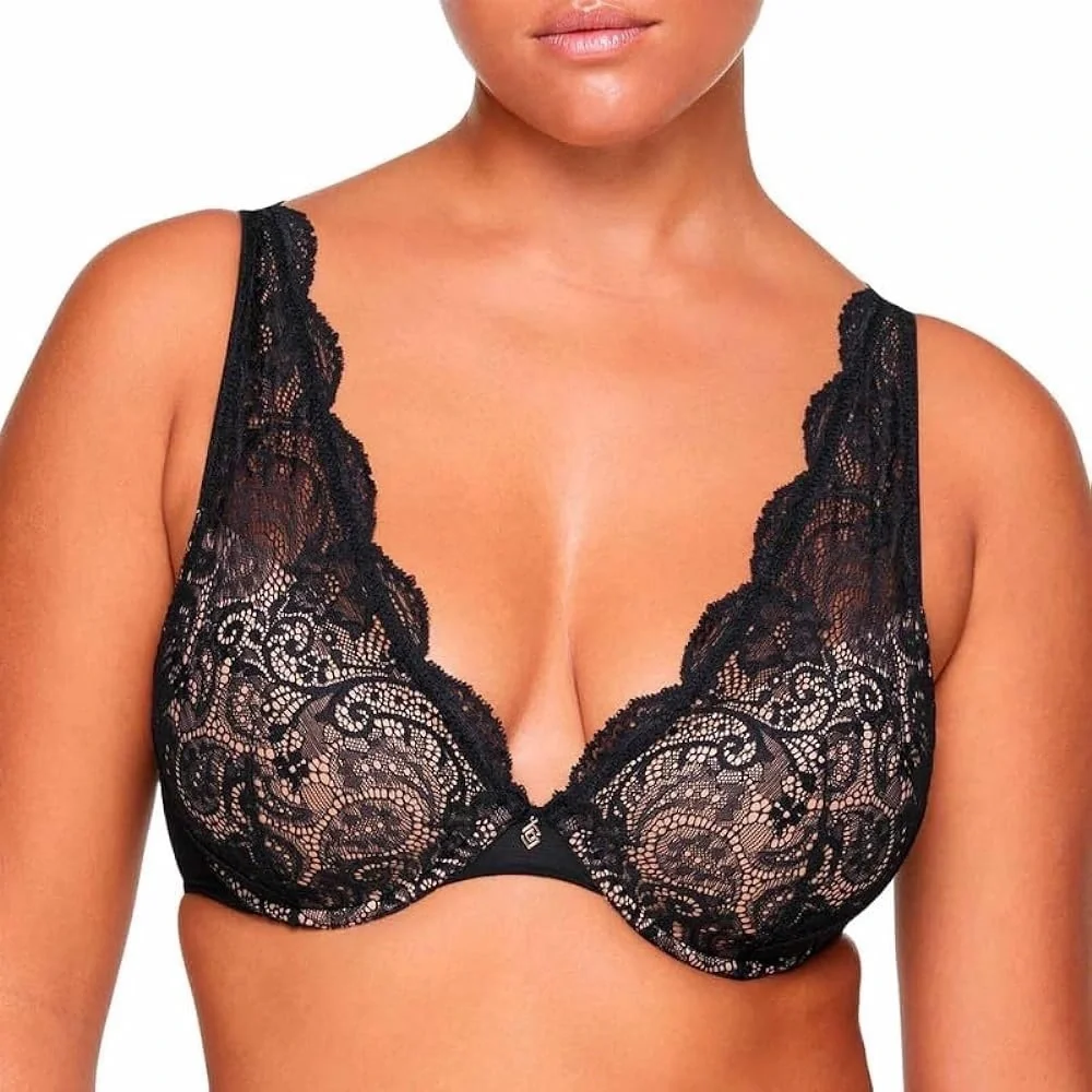 ThirdLove Black Lace Plunge Bra Sexy Cute Adjustable Straps Full Coverage NWOT